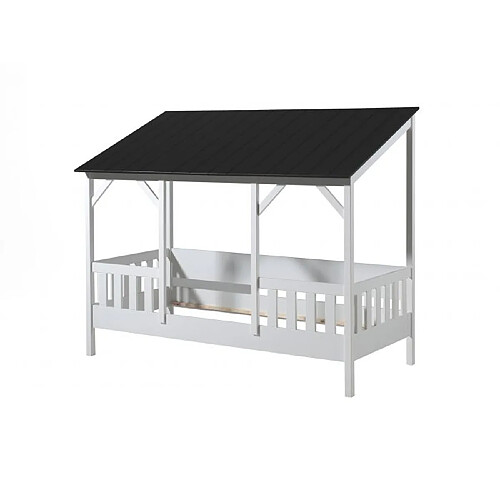 Vipack MALIA Lit Cabane 90x200 cm Noir