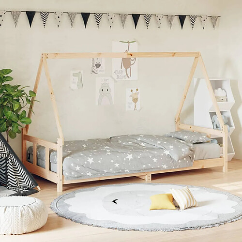vidaXL Cadre de lit pour enfant 90x190 cm Bois de pin massif