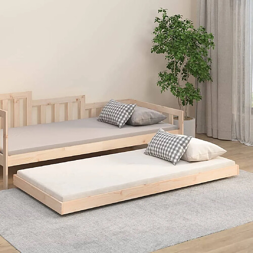 vidaXL Cadre de lit - 90 x 190 cm - Pin massif