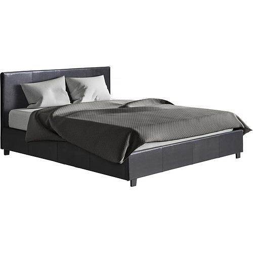 Habitat Et Jardin Lit double avec coffre Carla - 160 x 200 cm - Noir