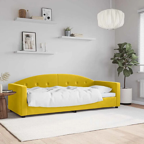 vidaXL Lit de Repos - Velours Jaune