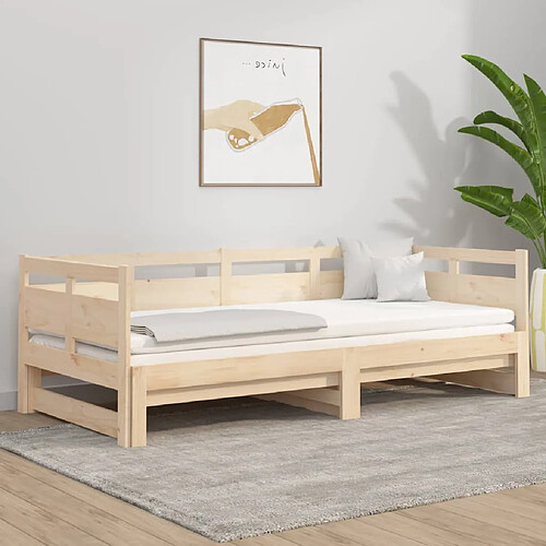 VIDAXL Lit coulissant 2x(90x190) cm - Bois de pin massif