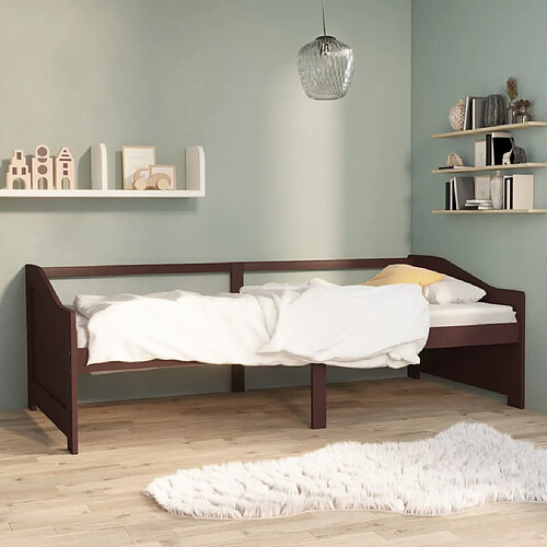 VidaXL Lit de repos 90x200 cm - Marron foncé