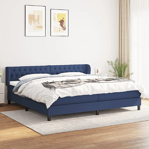 Vidaxl Vida XL Sommier À Lattes et Matelas - Bleu