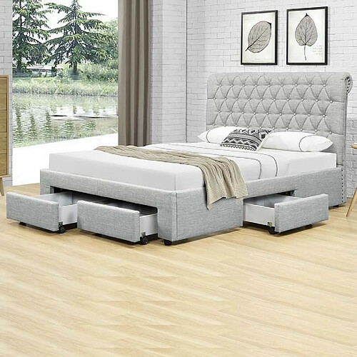 Meubler Design - Lit Hyde 160x200 cm - Gris
