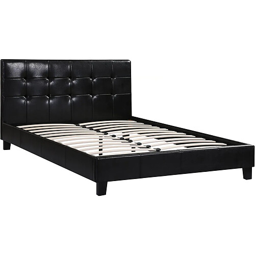 Habitat Et Jardin Lit double en pvc Julia - 140 x 190 cm - Noir