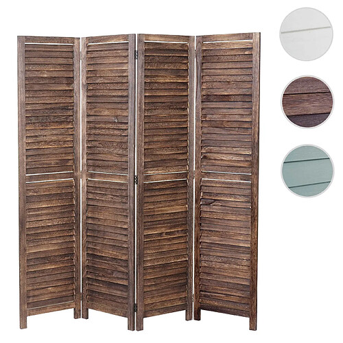 Mendler Paravent intérieur bois – Marron shabby