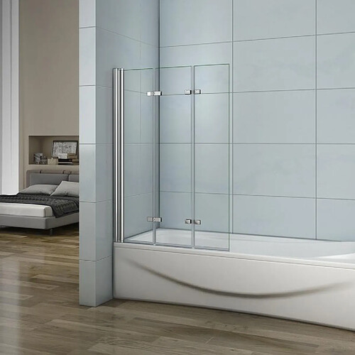 Pare-baignoire 1300x1400x6mm à 3 volets pliants