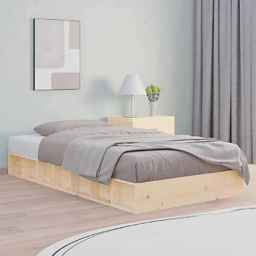 vidaXL Cadre de lit sans matelas - Bois massif 90x190 cm