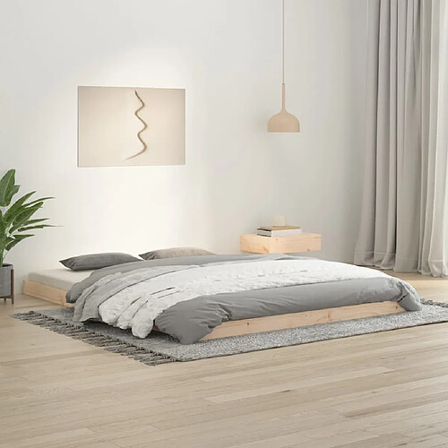 vidaXL Cadre de lit sans matelas - Bois pin 150x200 cm
