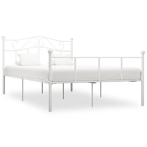 vidaXL Cadre de lit sans matelas - Blanc
