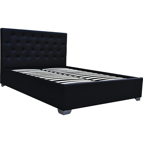Habitat Et Jardin Lit double avec coffre Tino - 160 × 200 cm - Noir