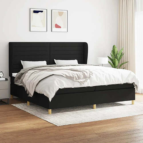 vidaXL Sommier à lattes avec matelas 200x200 cm - Noir
