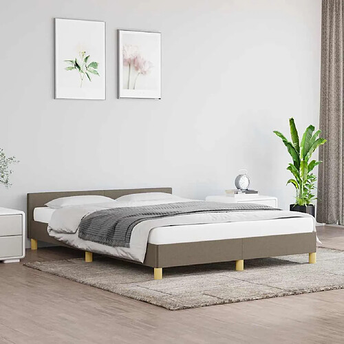 vidaXL Cadre de lit sans matelas taupe 140x190 cm tissu