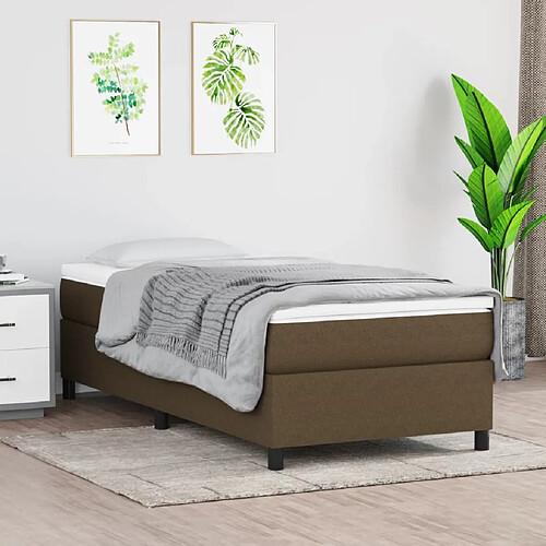 VIDAXL Cadre de lit tissu Marron foncé 90x190 cm