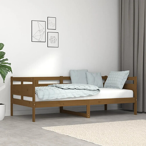 vidaXL Lit de Jour 90x190 cm Bois de Pin Marron Miel