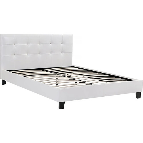 Habitat Et Jardin Lit double en pvc Julia - 140 x 190 cm - Blanc