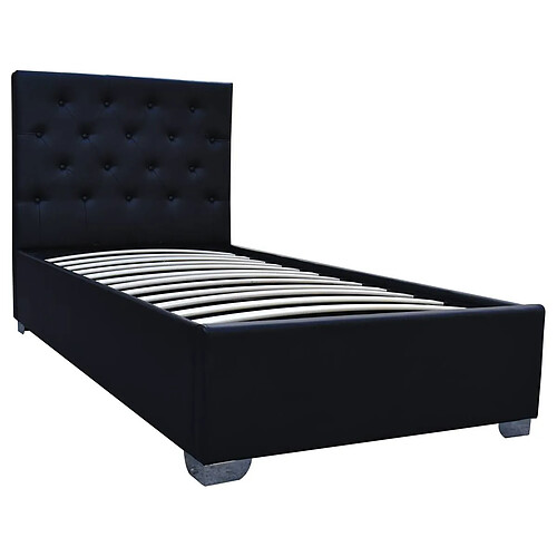 Habitat Et Jardin Lit simple avec coffre [ ]Tino[ ] - 90 × 190 cm - Noir