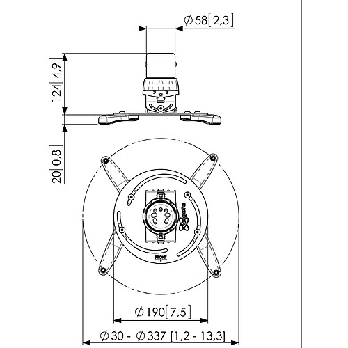 Vogel's PPC 1500 Support Plafond Blanc