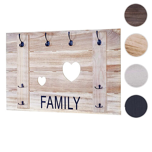 Mendler Vestiaire mural en paulownia - Naturel