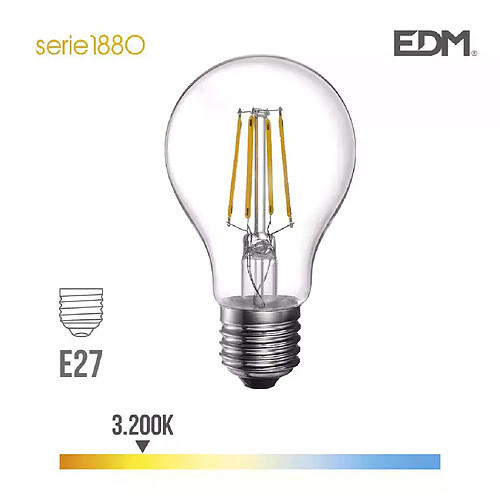 EDM Ampoule LED E27 A60 - 4W - Blanc Chaud 3200K