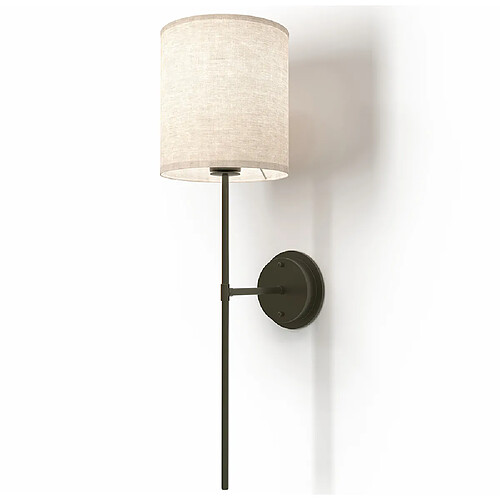 ICONIK INTERIOR Applique Murale - Lampe Noire avec Abat-Jour en Tissu - Dena Noir