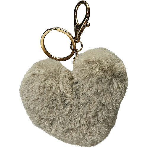 Draeger Porte-clés peluche cœur - Gris