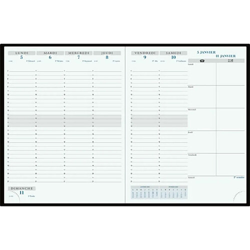 Exacompta Agenda Eurotime 27 Spirale Noir 2016