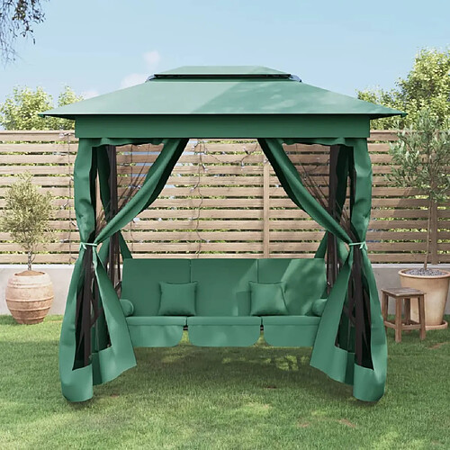 vidaXL Tonnelle banc convertible Vert