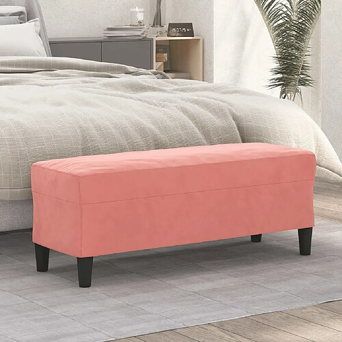 vidaXL Banc Rose Velours 100 cm