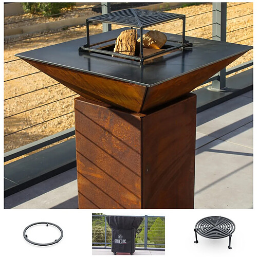 Grill chic Brasero carré - Marron