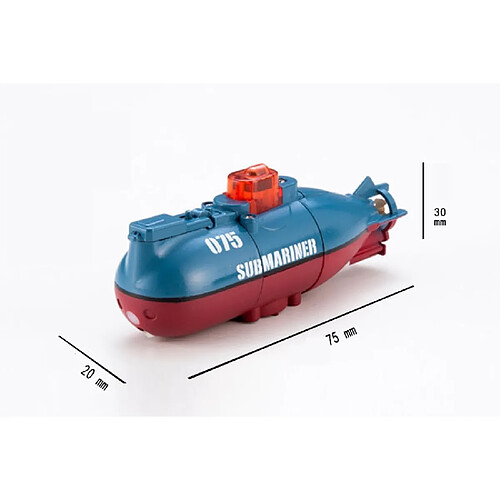 WBTY Mini Sous-Marin Télécommandé 6 Canaux RC - Jouet Bateau Plongée Enfants Bleu