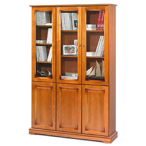 MES Bibliothèque 3 portes Merisier