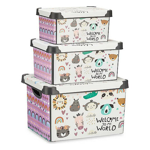 Kipit caisses de rangement empilables - Multicolore