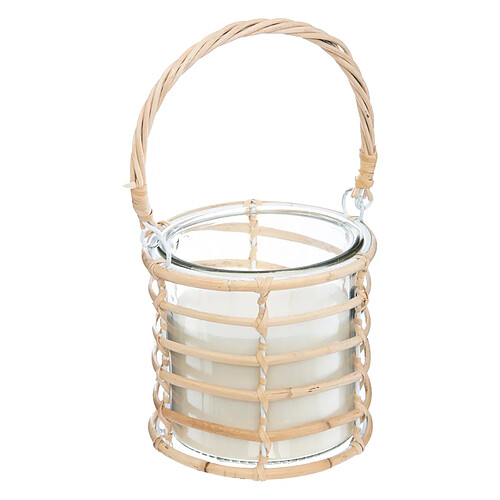 Atmosphera Bougie Parfumée Citron Vert Rotin - 430 g Beige
