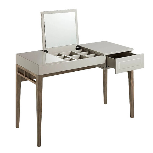 Angel Cerda Coiffeuse en bois gris et noyer avec miroir
