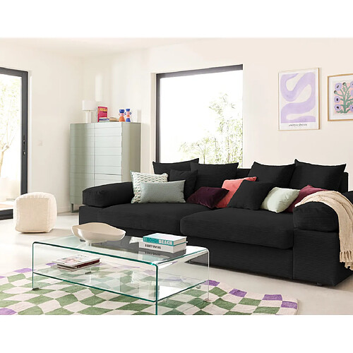 Lisa design Canapé droit Aspen - Noir