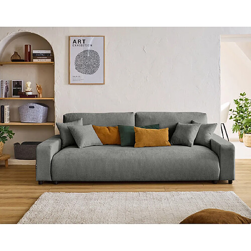 Lisa design Canapé droit Pivoine - Gris