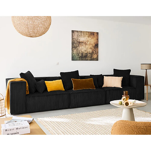 Lisa Design canapé modulable 3 places - Noir
