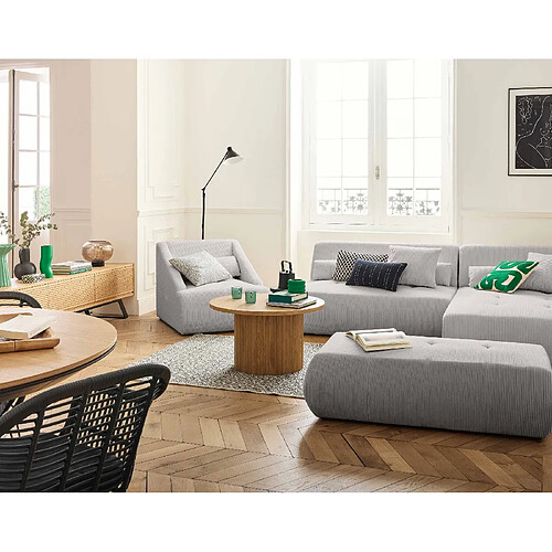 Lisa design Canapé d'angle modulable - Gris clair
