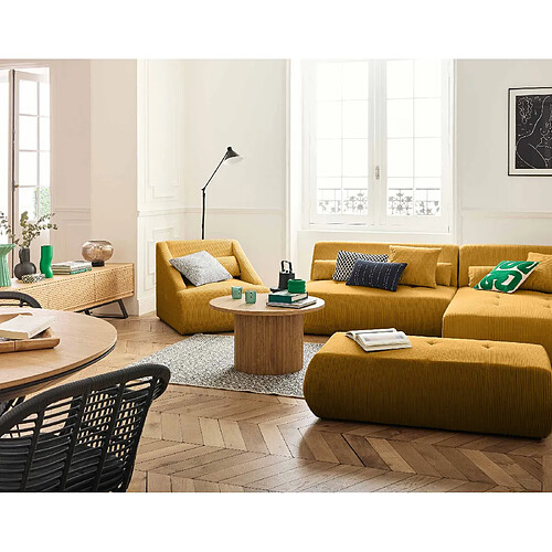 Lisa design canapé modulable d'angle droit - Jaune