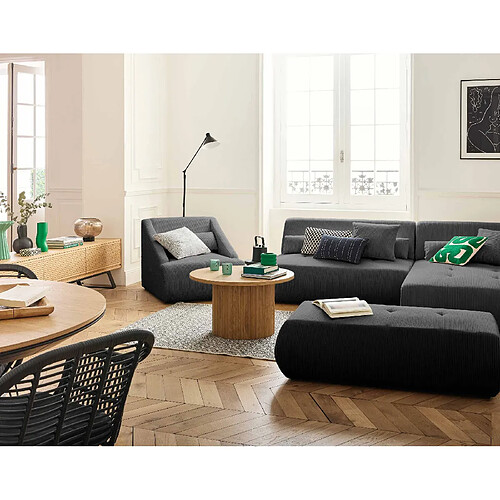 Lisa design Onyx canapé d'angle modulable - Gris