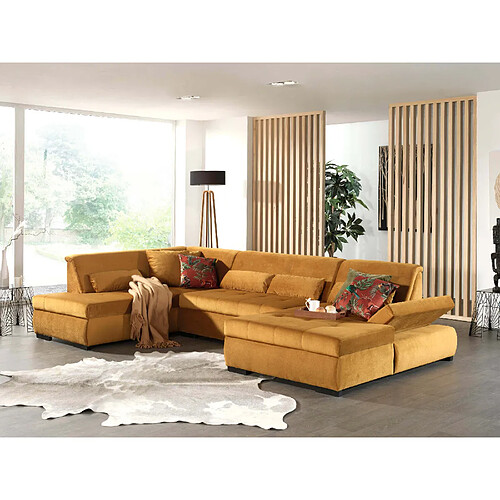Lisa design Vermont canapé panoramique angle gauche - Jaune