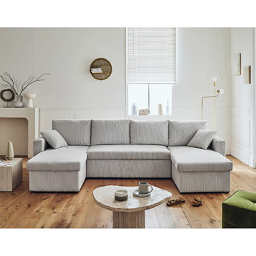 Bestmobilier Canapé panoramique Cyrus - Gris clair