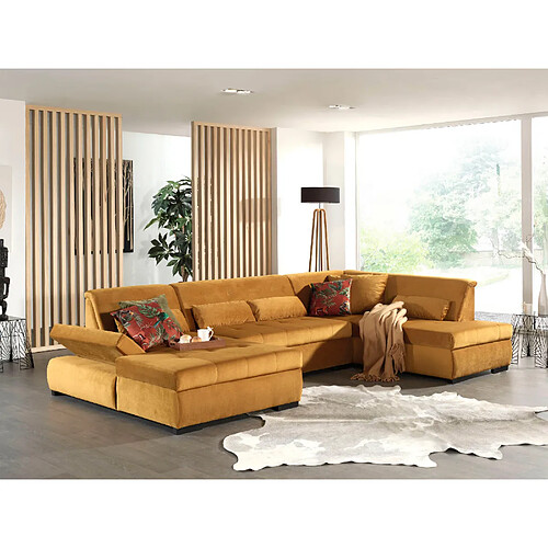 Lisa design Canapé panoramique Vermont - Jaune