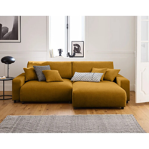 Lisa Design Pivoine - canapé d'angle réversible - 4 places - convertible avec coffre - en velours