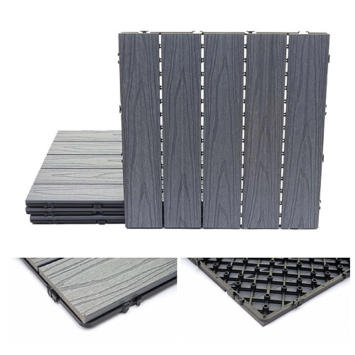 Mendler Carreaux WPC gris 50x50 cm