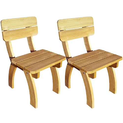vidaXL Chaises de jardin lot de 2 - Pinède imprégnée