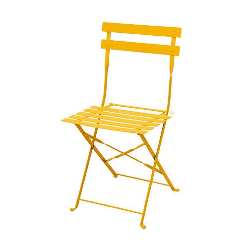 Essenciel green Lot de 2 chaises de jardin pliantes - Jaune