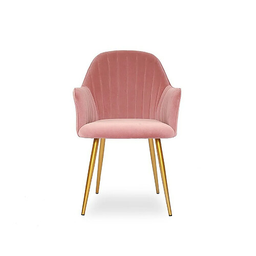 Meubler Design Chaise velours Skull - Rose